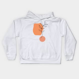 Abstract Leafs with Orange shapes Kids Hoodie